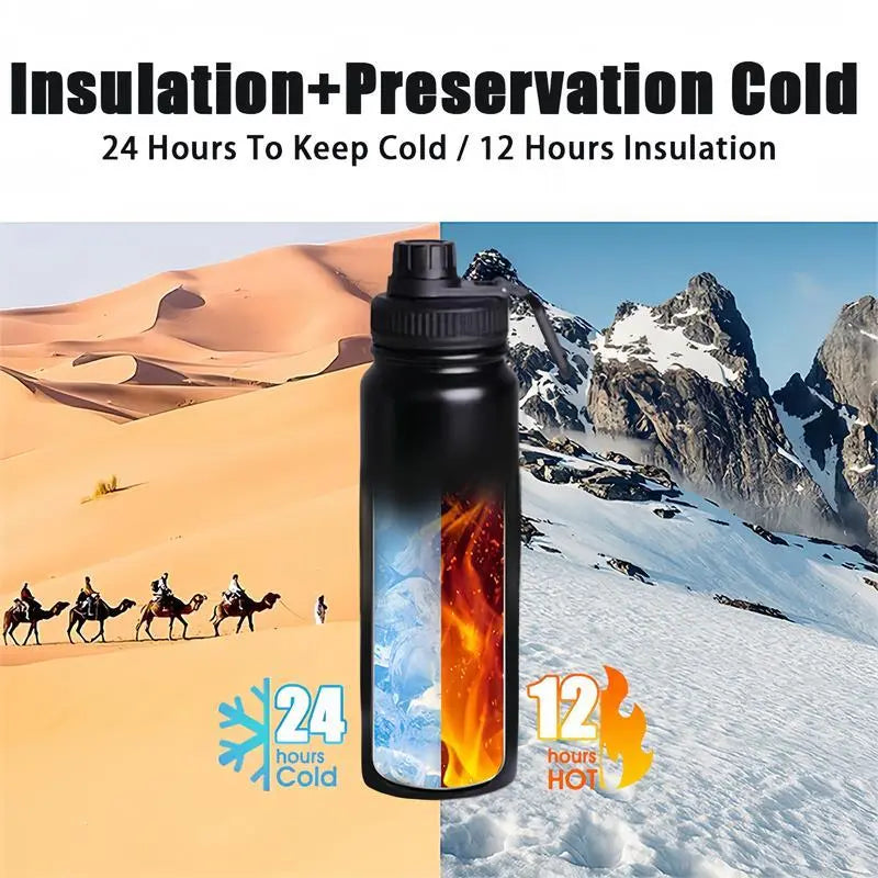 1000ML Stainless Steel Vacuum Flask Thermos – Double Wall Insulated Leak-Proof Hot & Cold Water Bottle (32oz Travel Tumbler) Random Color