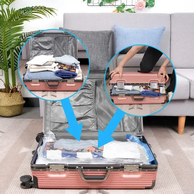 Space Saver Vacuum Storage Bags (5 Pack) with Hand Pump | Clothes & Bedding Organizer