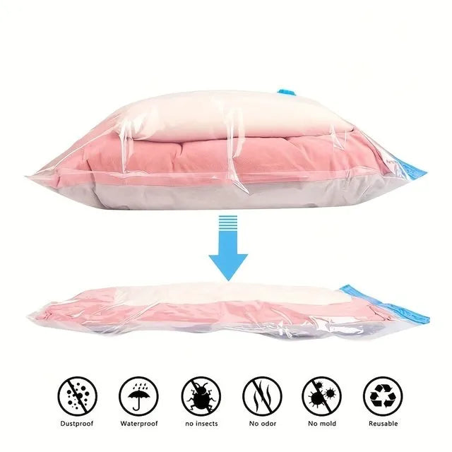 Space Saver Vacuum Storage Bags (5 Pack) with Hand Pump | Clothes & Bedding Organizer