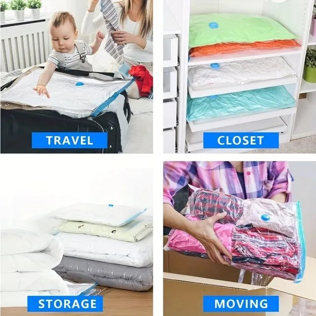 Space Saver Vacuum Storage Bags (5 Pack) with Hand Pump | Clothes & Bedding Organizer