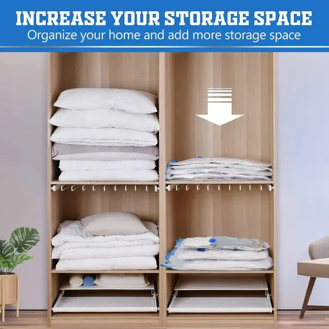 Space Saver Vacuum Storage Bags (5 Pack) with Hand Pump | Clothes & Bedding Organizer