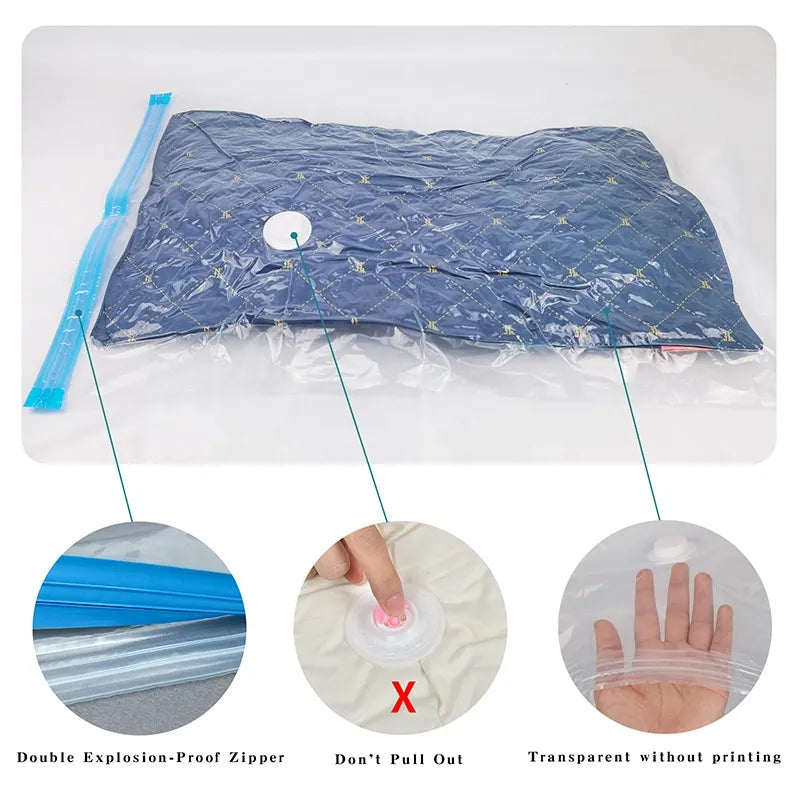 Space Saver Vacuum Storage Bags (5 Pack) with Hand Pump | Clothes & Bedding Organizer
